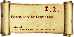Patatics Krizosztom névjegykártya